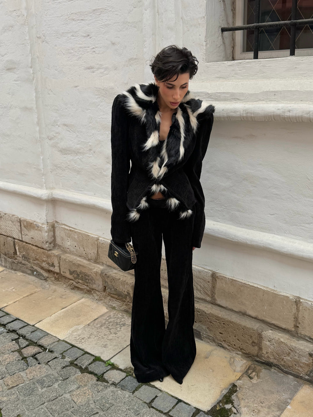 Kendall Faux Fur Trim Corduroy Jacket & Trouser Set