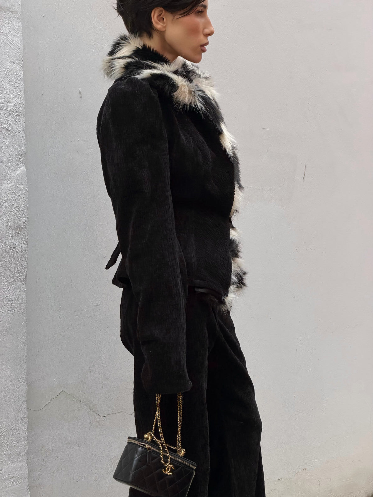 Kendall Faux Fur Trim Corduroy Jacket & Trouser Set
