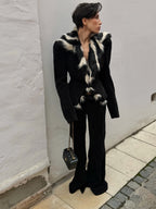 Kendall Faux Fur Trim Corduroy Jacket & Trouser Set