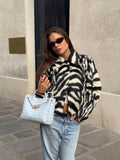 Ferryhill Zebra Faux Fur Cropped Jacket [Pre-Order]