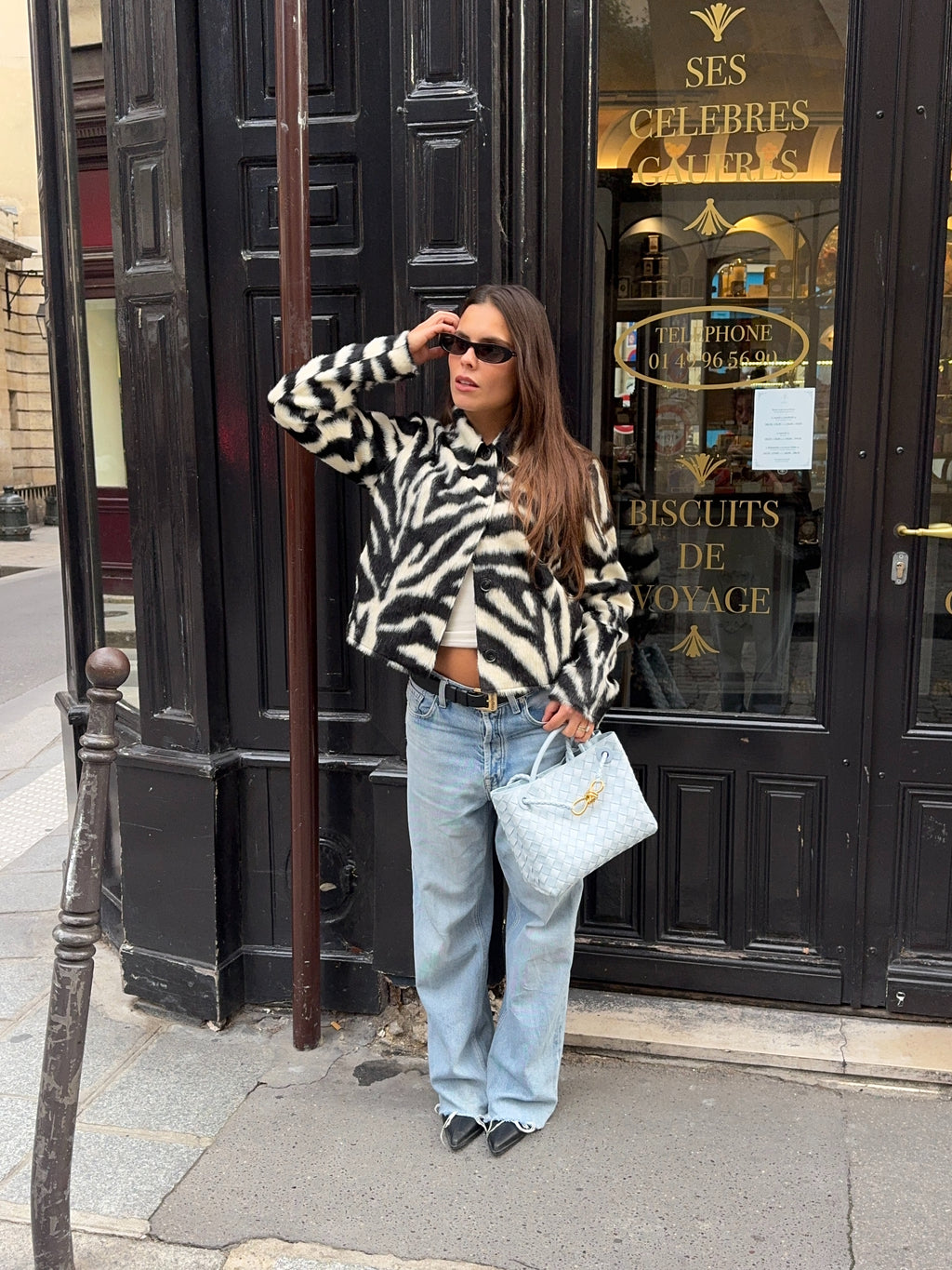 Ferryhill Zebra Faux Fur Cropped Jacket [Pre-Order]