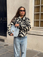 Ferryhill Zebra Faux Fur Cropped Jacket [Pre-Order]