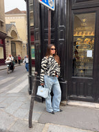 Ferryhill Zebra Faux Fur Cropped Jacket [Pre-Order]