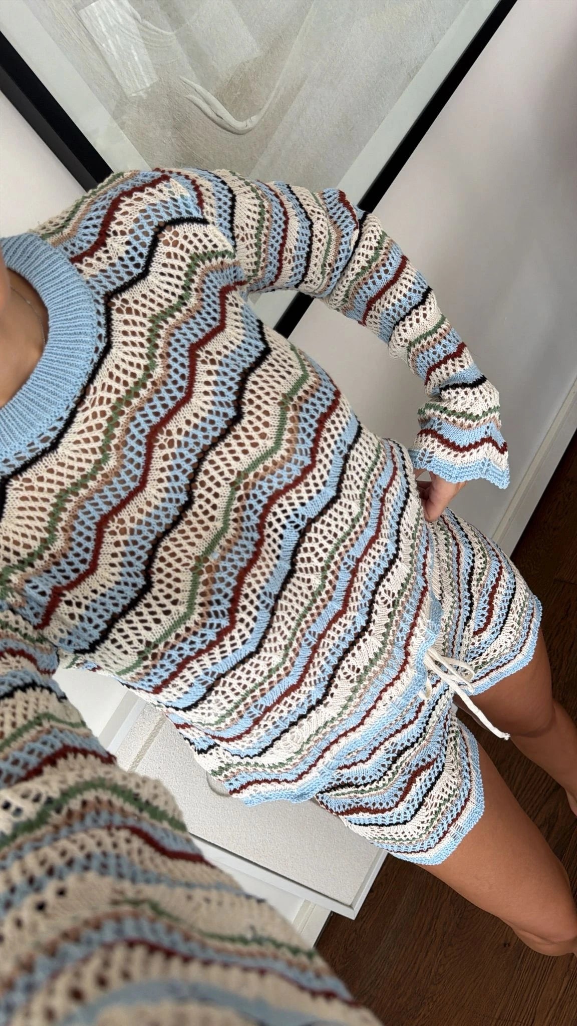 Kendall Crochet Knit Set – Baby Blue detail
