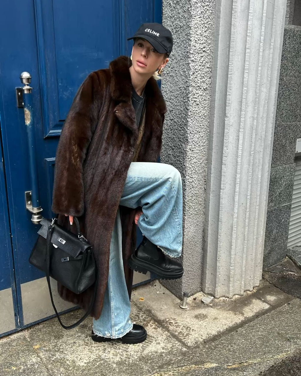 Ferryhill Brown Long Overcoat