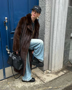 Ferryhill Brown Long Overcoat