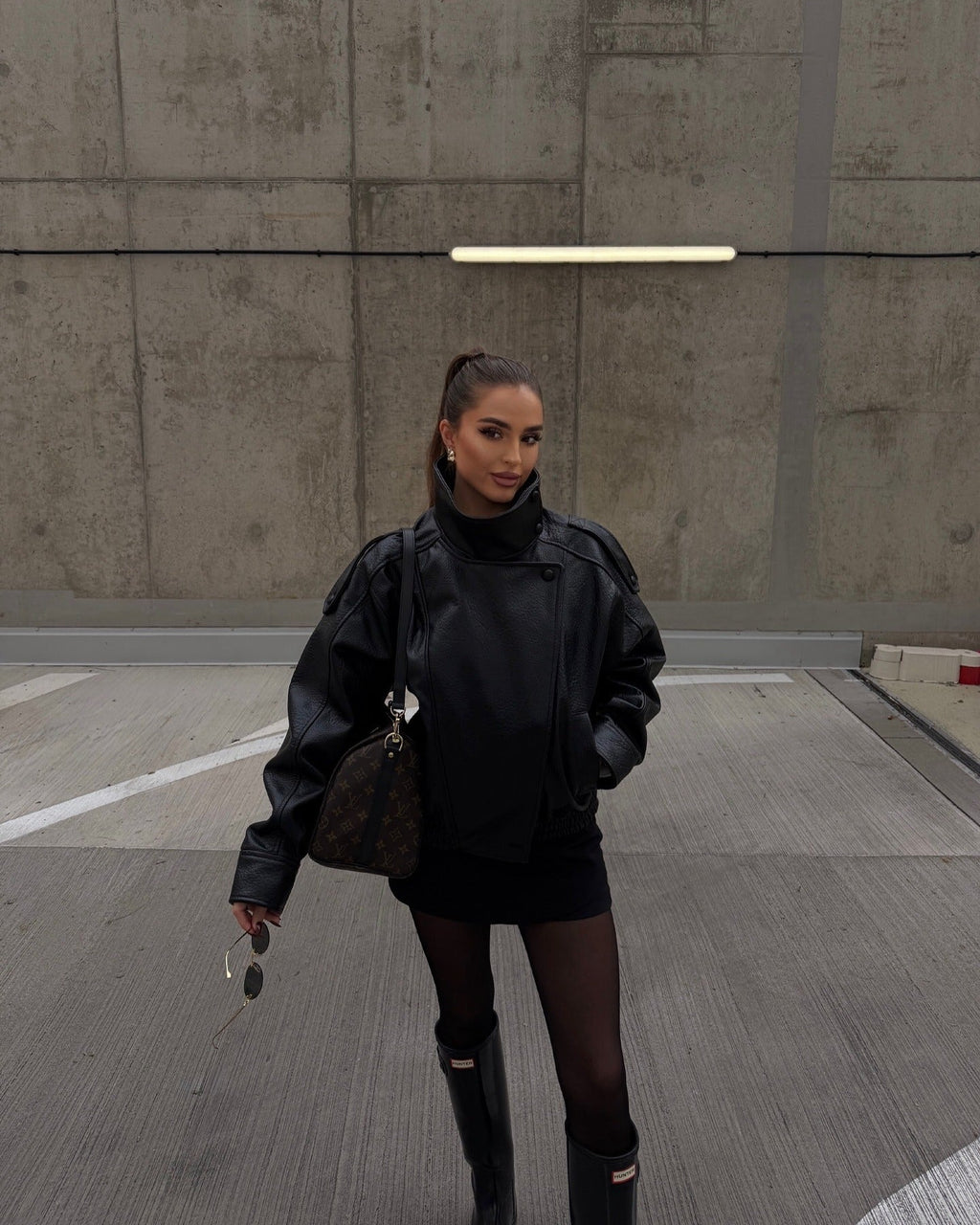 Verona High-Neck Leather Jacket