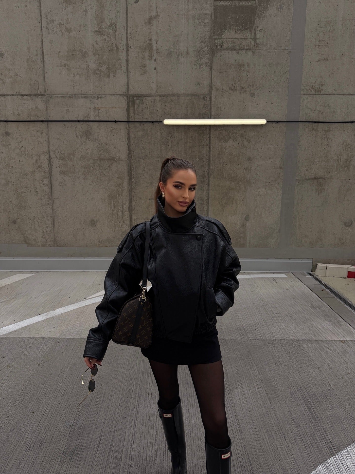 Verona High-Neck Leather Jacket