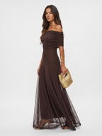Camara Off-Shoulder Ruched Maxi Dress
