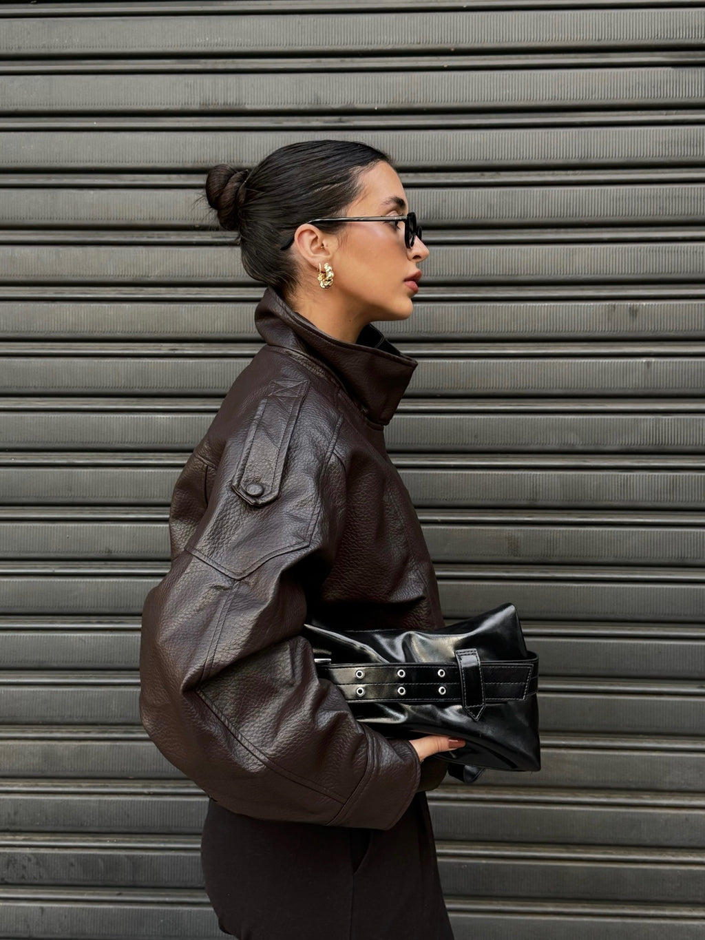 Verona High-Neck Leather Jacket