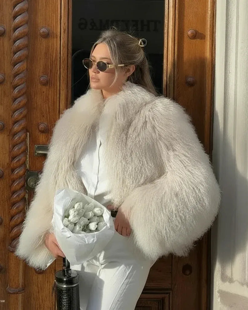 Ferryhill Fuzzy Faux Fur Coat