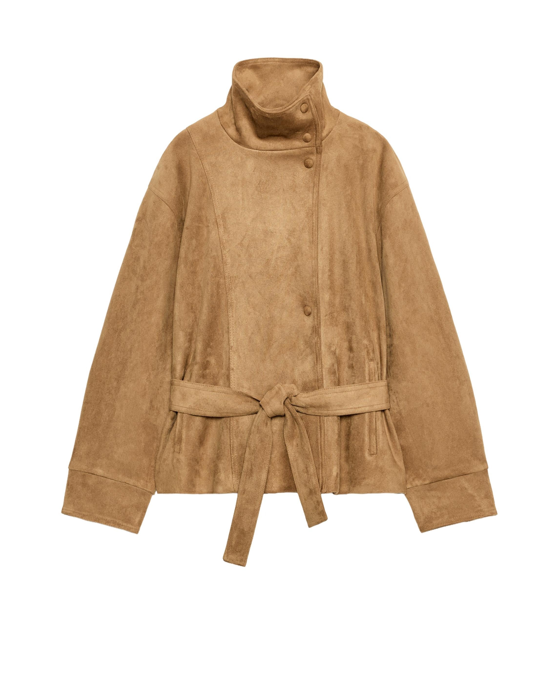 Banbury High-Neck Belted Suede Jacket