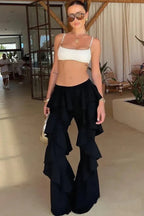 Kendall Sheer Mesh Ruffle Pants