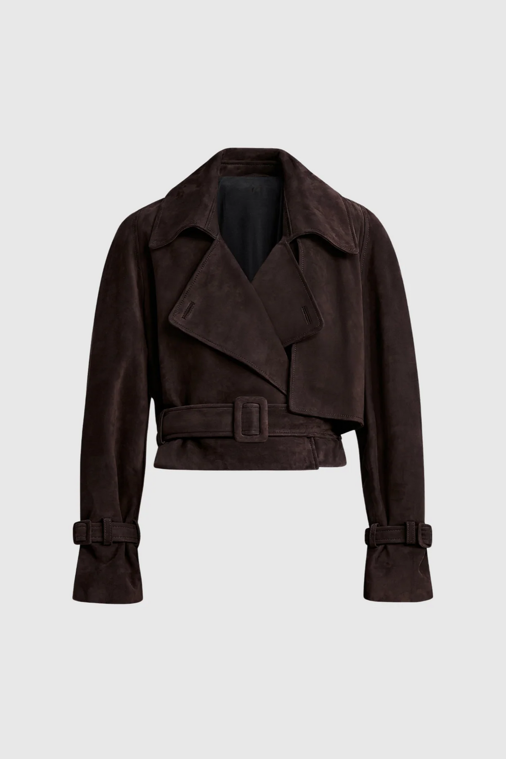 Banbury Faux Suede Cropped Trench Jacket