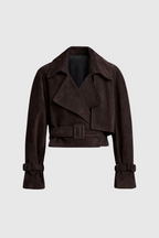 Banbury Faux Suede Cropped Trench Jacket