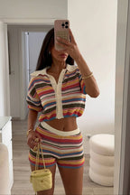 Portofino Striped Crochet Co-ord Set