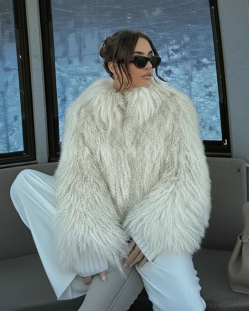 Ferryhill Fuzzy Faux Fur Coat