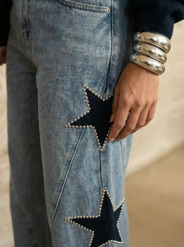 Vintage Century Wide-Leg Star Jeans