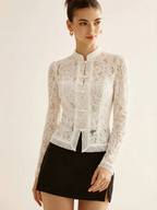 Vintage Century Mandarin Floral Lace Blouse