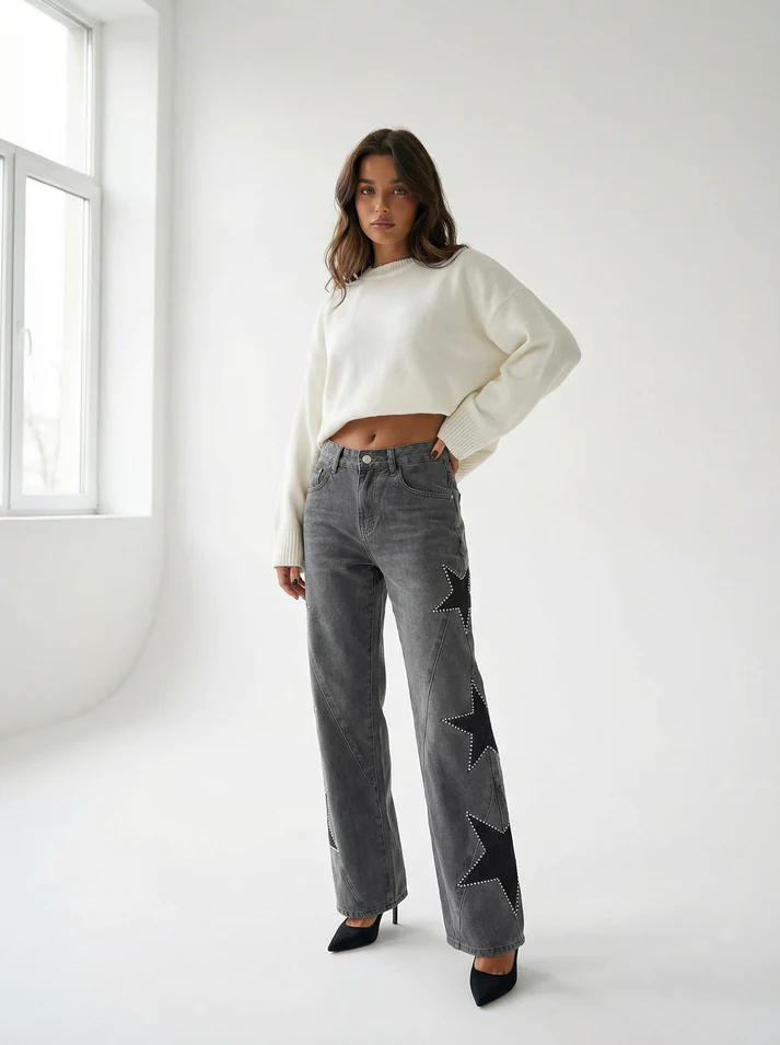 Vintage Century Wide-Leg Star Jeans