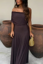 Camara Off-Shoulder Ruched Maxi Dress