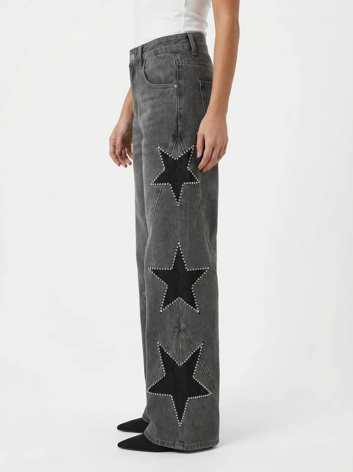Vintage Century Wide-Leg Star Jeans