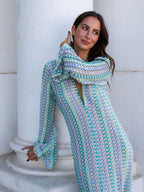Marbelle Crochet Stripe Maxi Dress