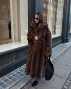 Ferryhill Brown Long Overcoat