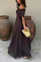 Camara Off-Shoulder Ruched Maxi Dress
