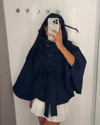 Diana Tricot Belted Cape Jacket
