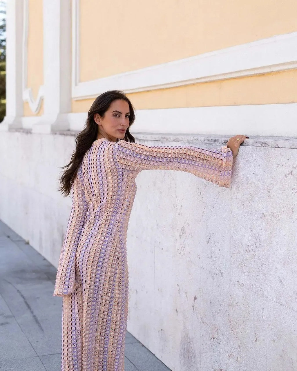 Marbelle Crochet Stripe Maxi Dress