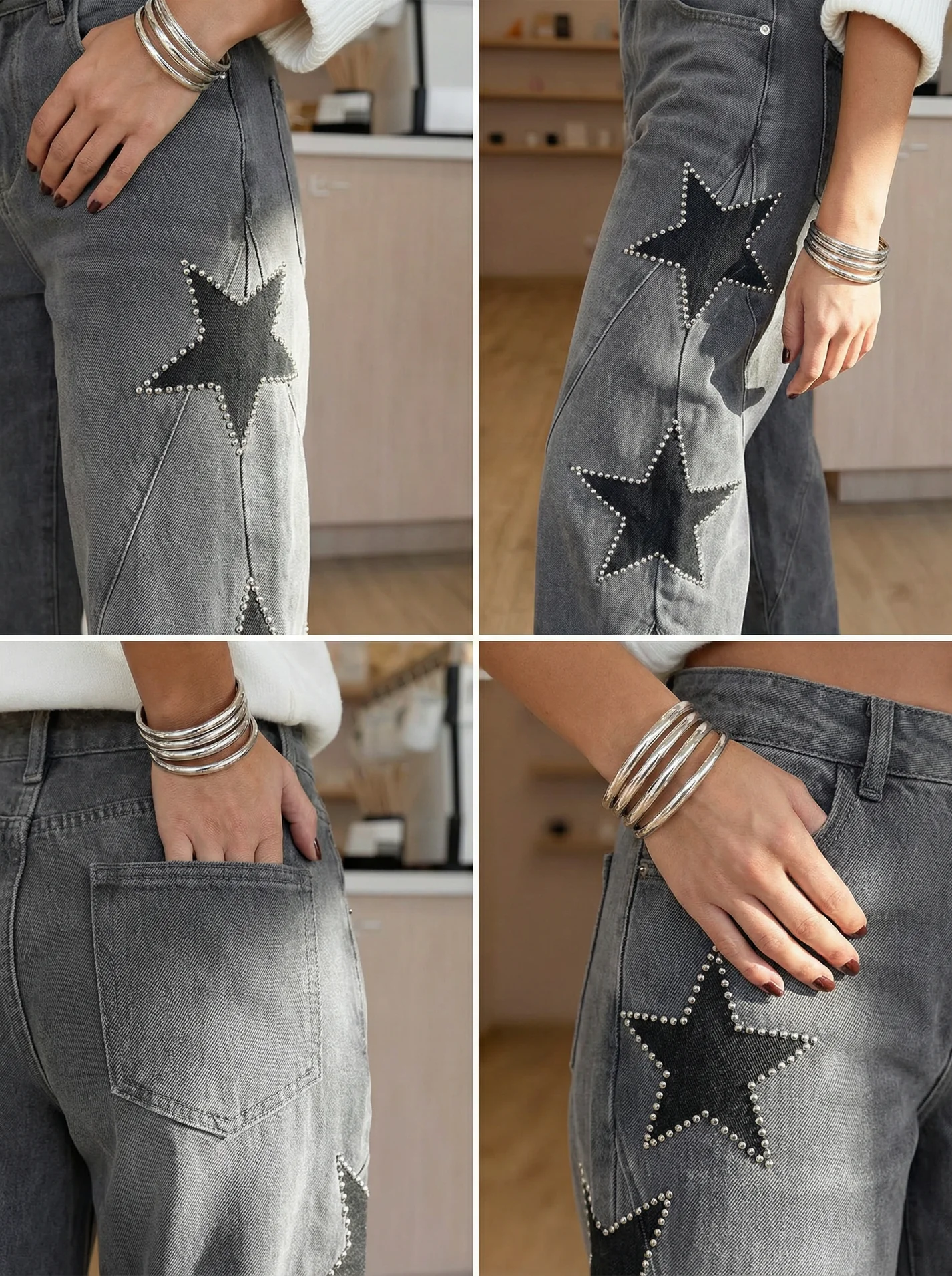 Vintage Century Wide-Leg Star Jeans