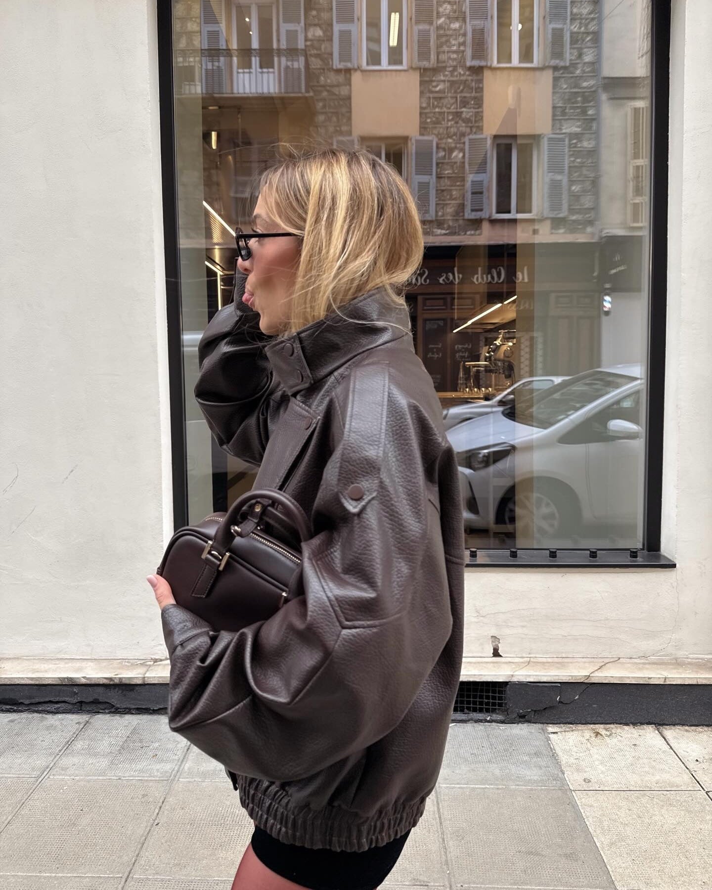 Verona High-Neck Leather Jacket – luxevintage