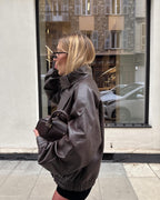 Verona High-Neck Leather Jacket