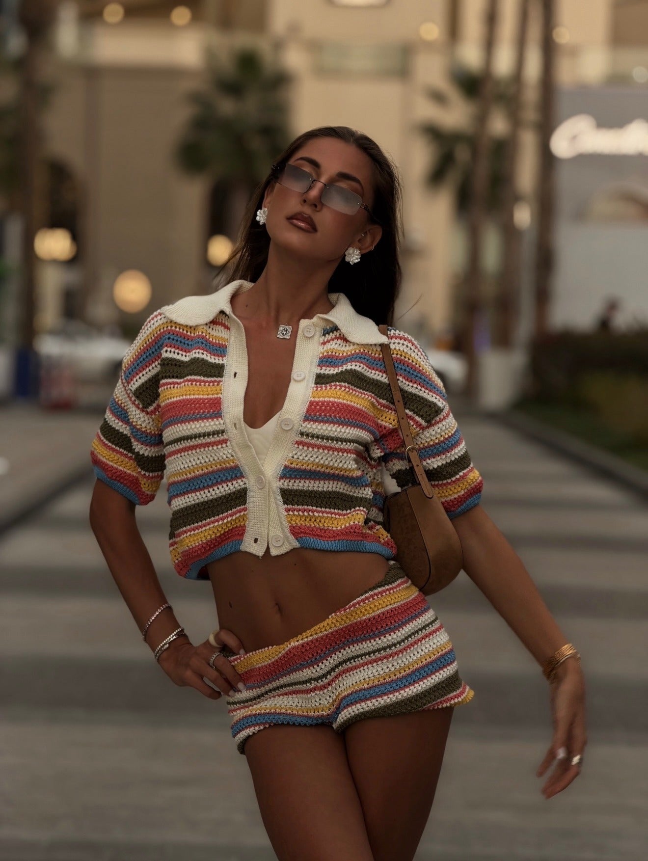 Portofino Striped Crochet Co-ord Set