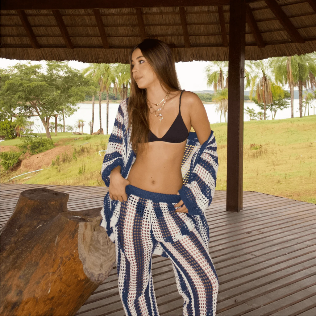 Camara Stripe Crochet Co-Ord Set