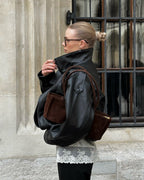 Verona High-Neck Leather Jacket