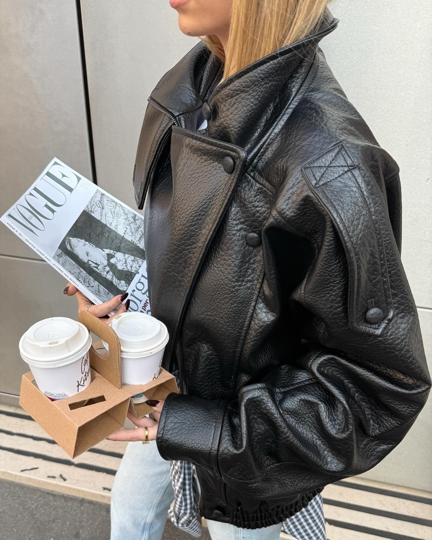 Verona High-Neck Leather Jacket