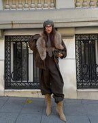 Verona Fur Lapel Leather Jacket