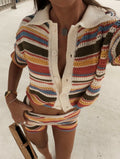 Portofino Striped Crochet Co-ord Set