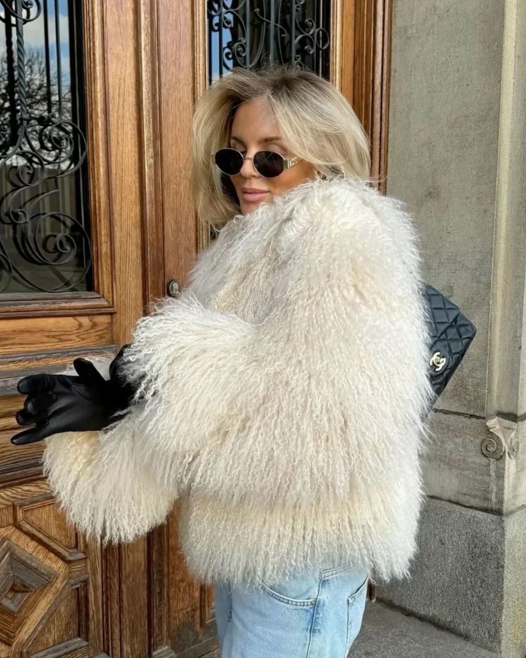 Ferryhill Fuzzy Faux Fur Coat