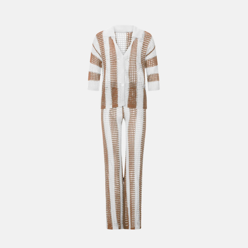 Camara Stripe Crochet Co-Ord Set