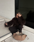 Ferryhill Fuzzy Faux Fur Coat