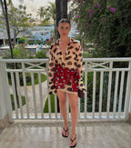 Camara Animal Print Scarf Shirt Dress