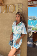 Saint Tropez Printed Shirt & Skorts Set