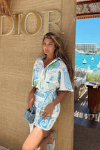Saint Tropez Printed Shirt & Skorts Set