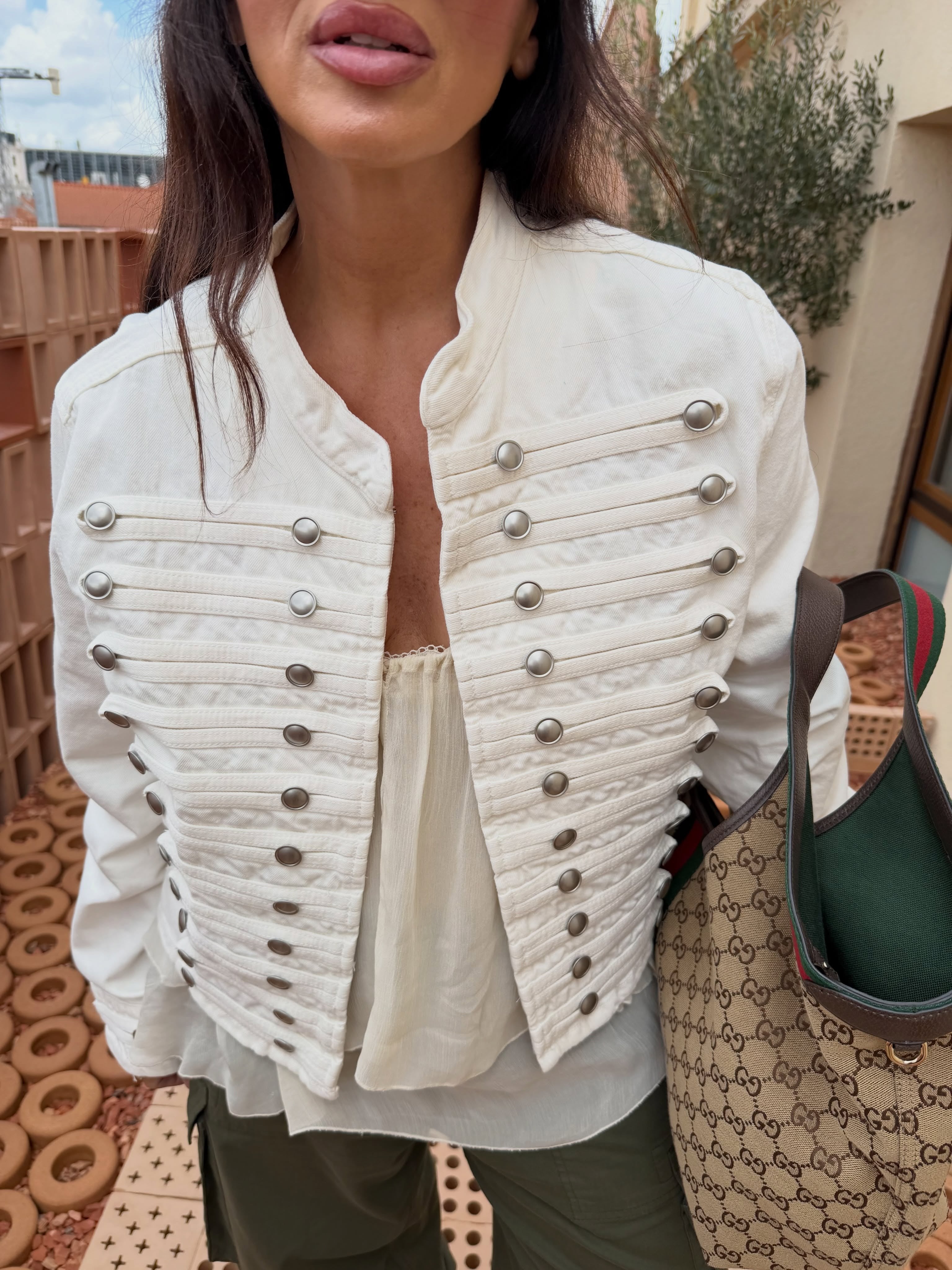 Vintage Century Cropped Napoleon Denim Jacket