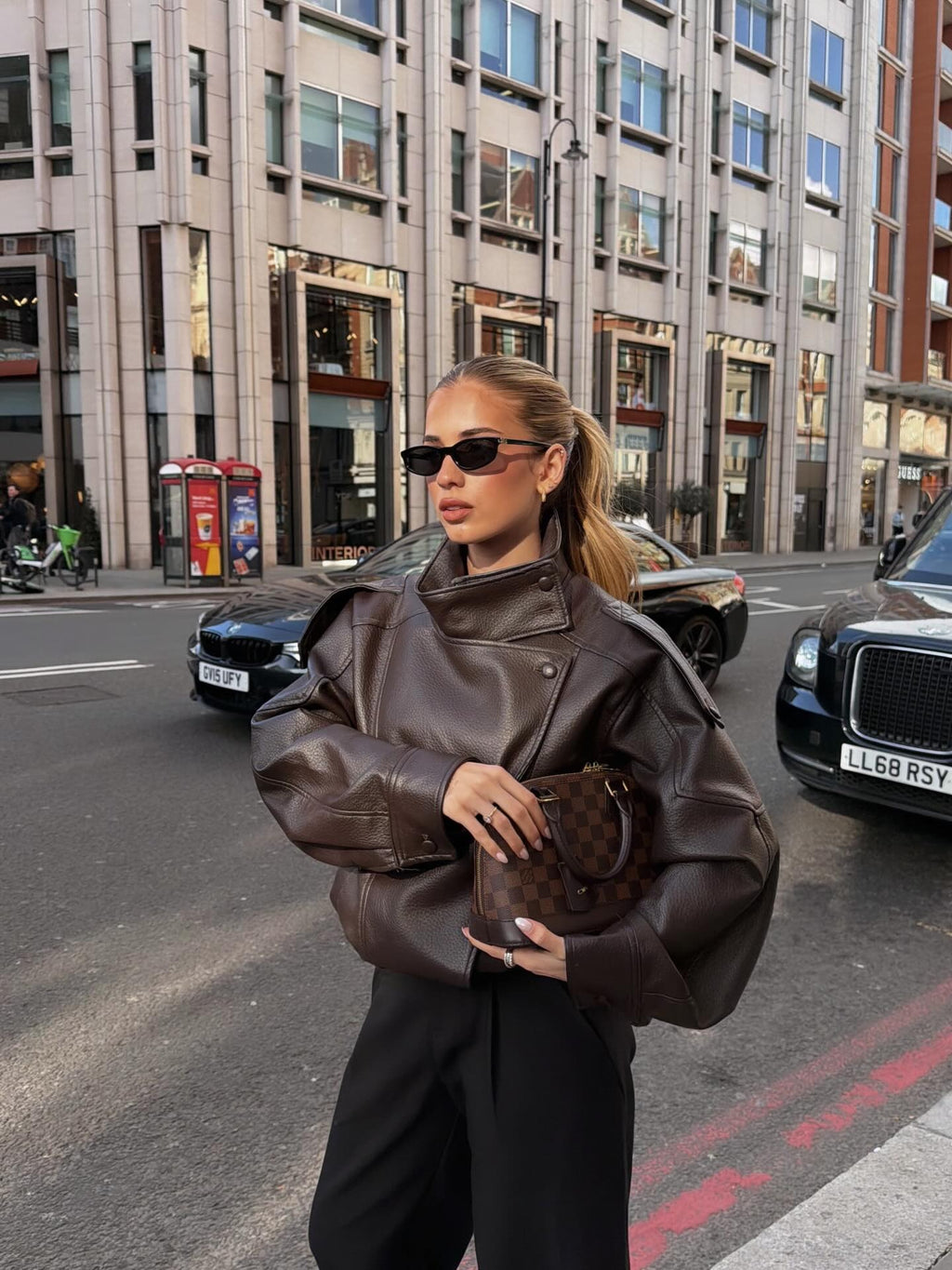 Verona High-Neck Leather Jacket