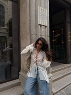 Kendall Front-Tie Lace Top