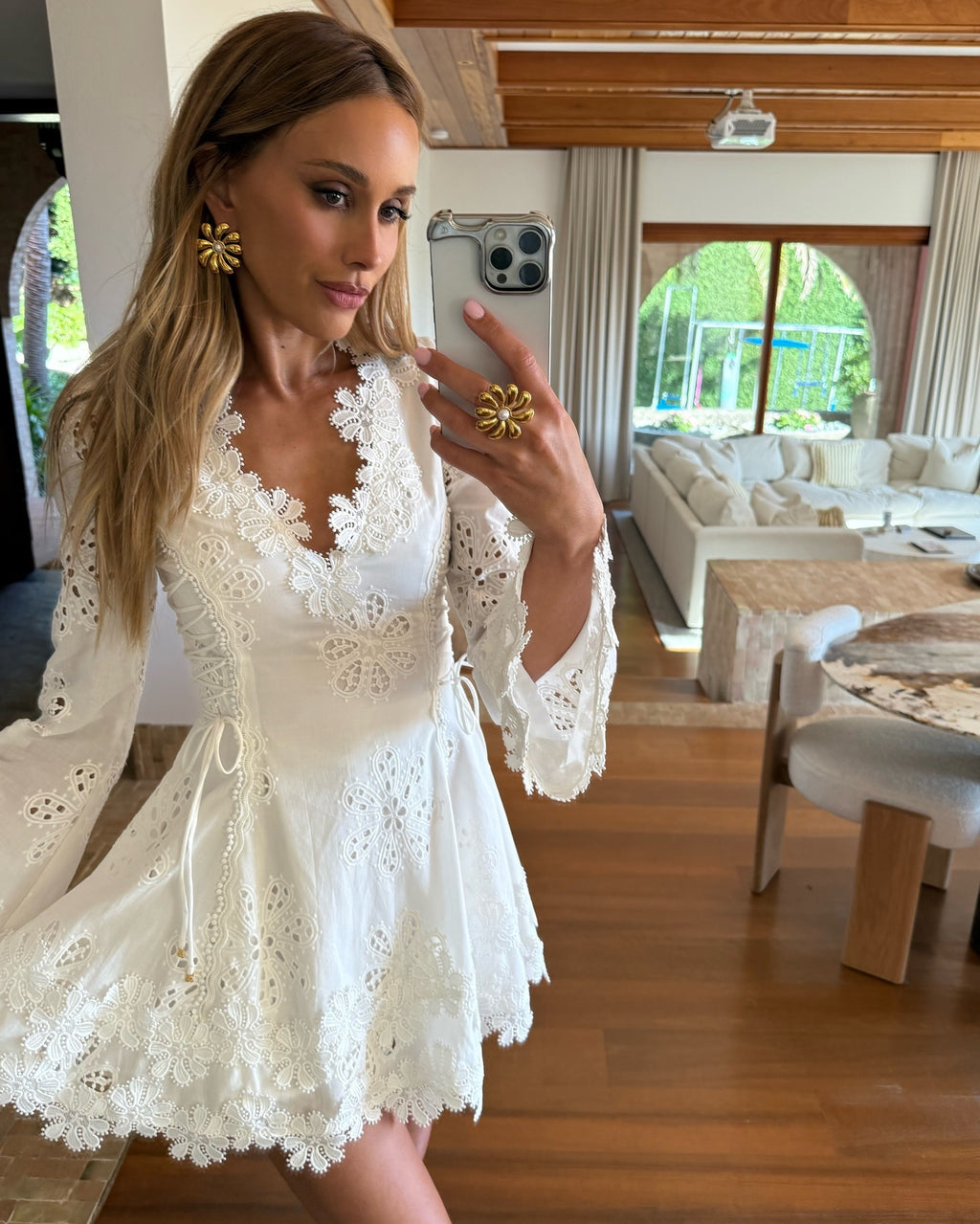 Kendall Lace Side-Adjustable Mini Dress